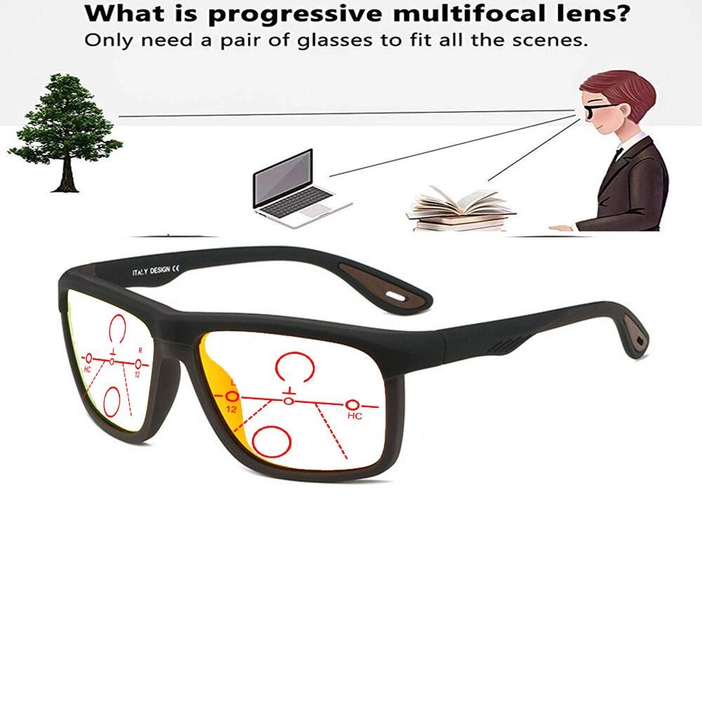 

Прямоугольные уличные трендовые квадратные очки в крупной оправе, удобные прогрессивные мультифокальные очки для чтения от +0,75 до +4