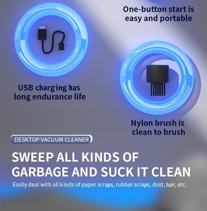 Přenosný chytrý ruční vysavač s USB nabíjením a silným sáním
