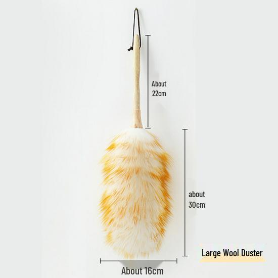 Multifunctional Electrostatic Wool Duster: Fluffy, Extended Handle for Dust Removal & Furniture Cleaning