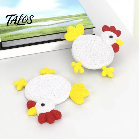 Easy Clean Coaster Cute Chicken Coaster, 3D Printed Reusable Drink Heat Soft Silicone Insulation Table Protection Mat for Home Office Use Decorative