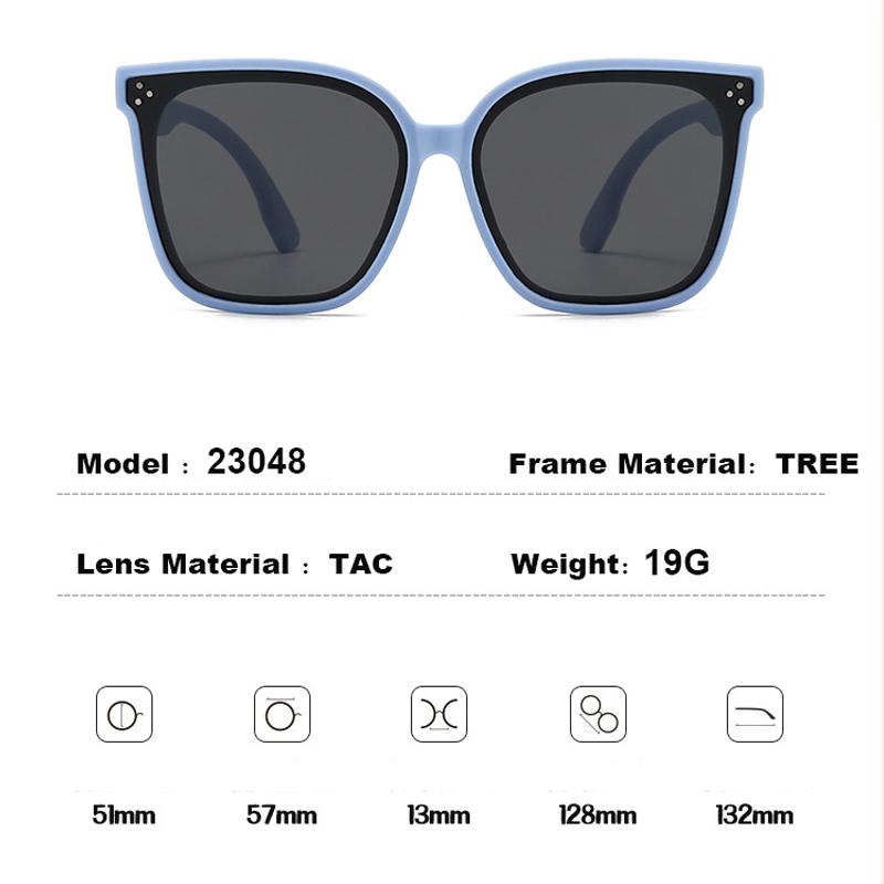 Children's Sunglasses Large Frame Fashionable Sunshade Anti-ultraviolet Silicone Polarized Children's Glasses 23048 23048