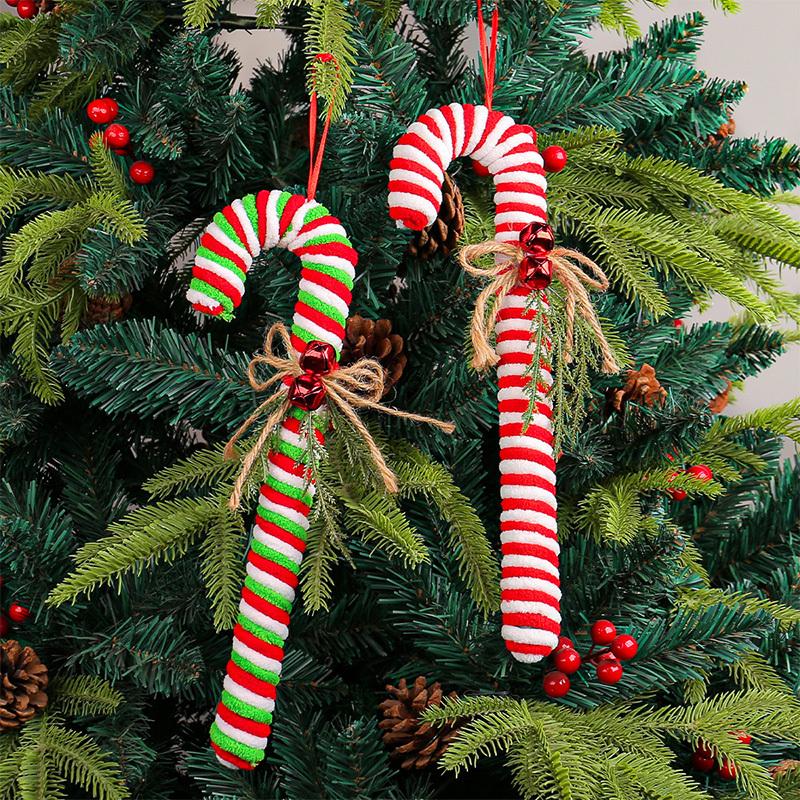 2Pcs Candy Cane Christmas Decorations Ornaments Christmas Decoration Hanging Ornaments for Party Supplies DIY