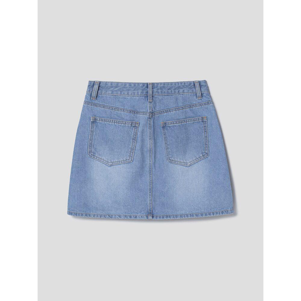 8SECONDS Peach Denim Mini Skirt Sky Blue