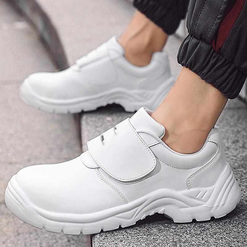 Weiße Arbeitssicherheitsschuhe für Herren Damen Stahlkappe Arbeitsschuhe Mode Sicherheitsschutzschuhe Durchstichsichere Sicherheitsstiefel