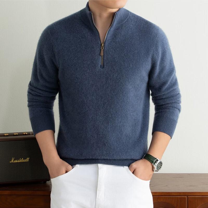 Pierre Cardin Men's Half-Zip Wool Blend Knit Sweater