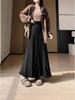 Autumn/Winter 2025 Women's High Waist Knit Pleated A-line Skirt with Tassels