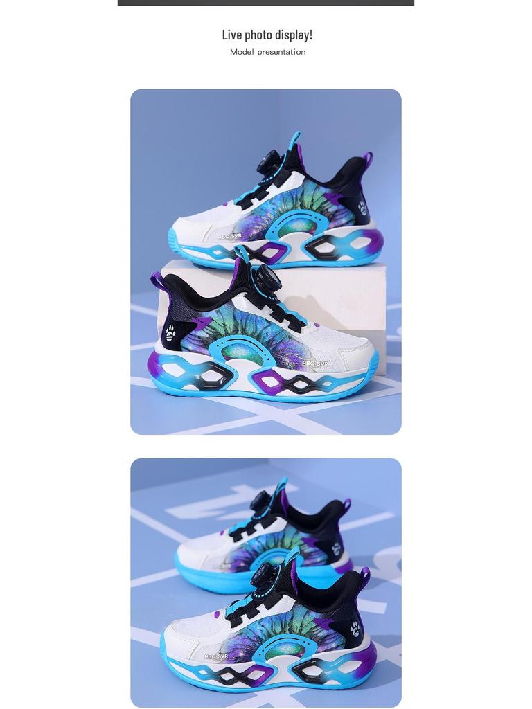 Summer Boys' Rotating Buckle Sports Shoes for Running and Basketball