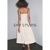 Summer New Product Women's Clothes Normcore Air Volume Feeling Hem Patchwork Belt off-the-Shoulder Tube Top Dress 3641703
