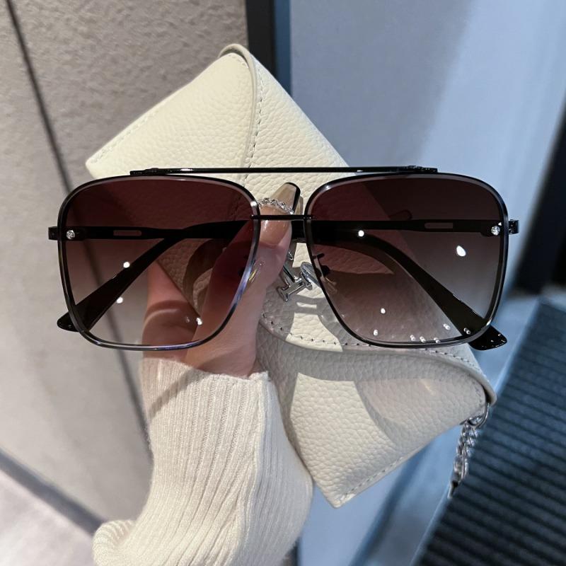 Nouvelles Lunettes de Soleil Bleues Transparentes Mode Femme Extérieur Anti Éblouissement Lunettes Rétro Double Pont Homme Lunettes de Soleil de Conduite