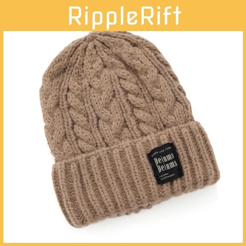 Style Hat Knitted With Letter Decor And Big Head Circumference For Casual Wear