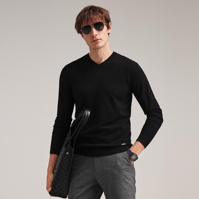 

Men s 100% Wool V-Neck Thin Sweater M