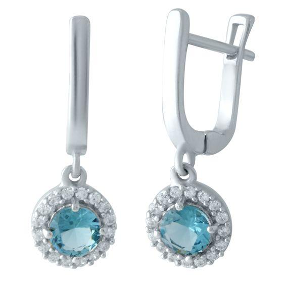 

Срібні сережки з керамікою Лондон Блю 0.7ct (1961186) синій