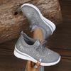 Bling Geometric Rhinestone Women Sneakers Breathable Mesh Hidden Wedge Comfort Daily Shopping Shoes Free Shipping Shoes