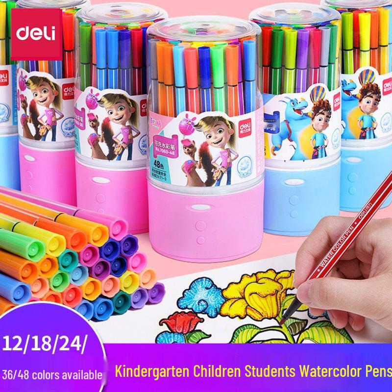 Pennarelli Lavabili per Acquerello Deli 7060 con Manico Lungo per Bambini - Disponibili in 12, 24 o 36 Colori
