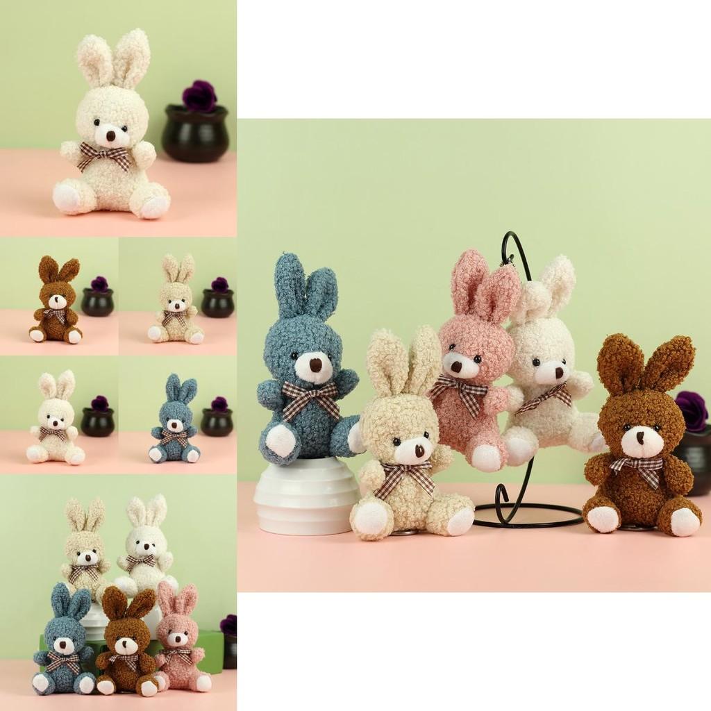 Cute Plush Rabbit Figurine With Bow Tie Adorable Soft Toy Ideal For Kids And Collectors