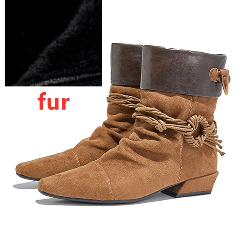 Fashion AIYUQI 2025 New Women s Cowboy Boots Pointed Toe Pleated Women Ankle Boots Large-Sized Vintage Motorcycle Boots female 43 7730₽