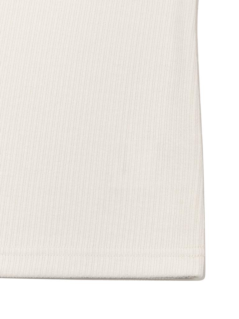 KIJUN Belted U-Neck Top Ivory