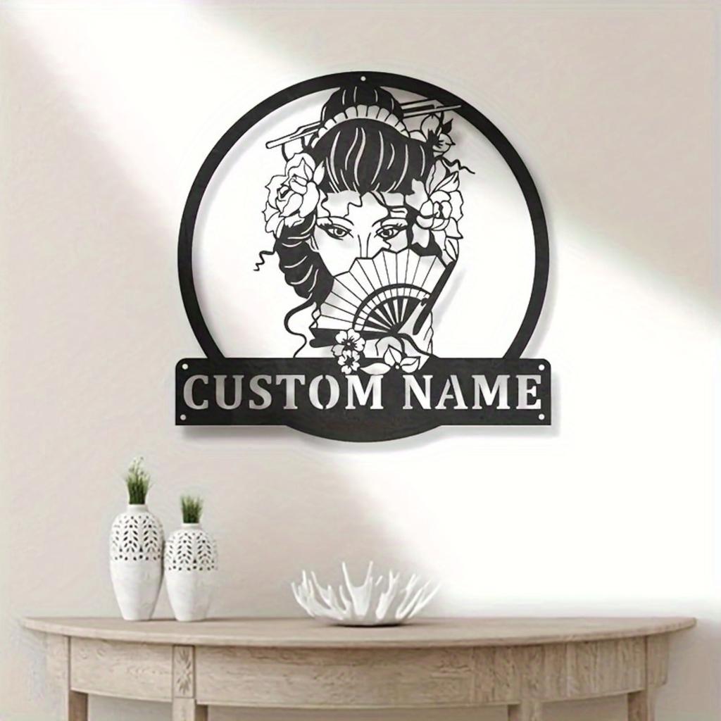 Personalized Japanese Kabuki Metal Wall Art Name Sign Hot Sale Modern Home Outdoor Decor