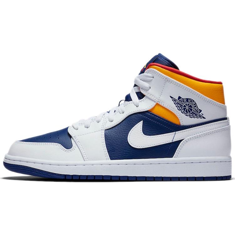 Air Jordan 1 Mid  White Deep Royal Blue  Men s 554724-131 EU 44