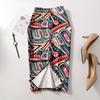Elegant Hip Skirt Retro Floral Fashion Print High Waist Skirt Knee-length Summer Cool Short Skirt