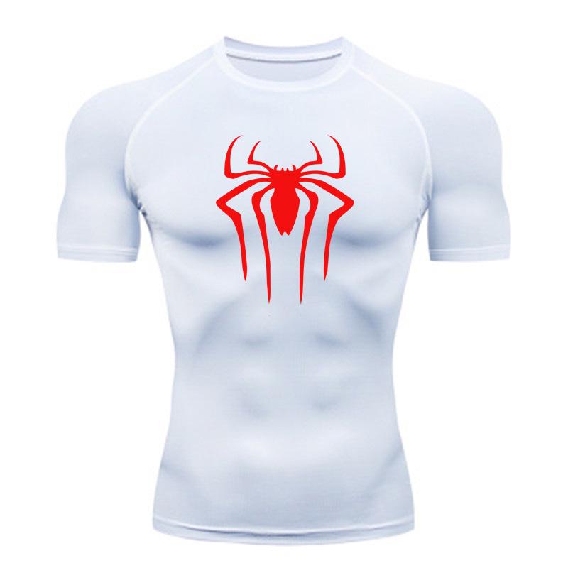 Men s Spider-Man Quick-Dry Compression Sports T-Shirt - Short Sleeve, Elastic, Breathable Fitness & Running Wear S