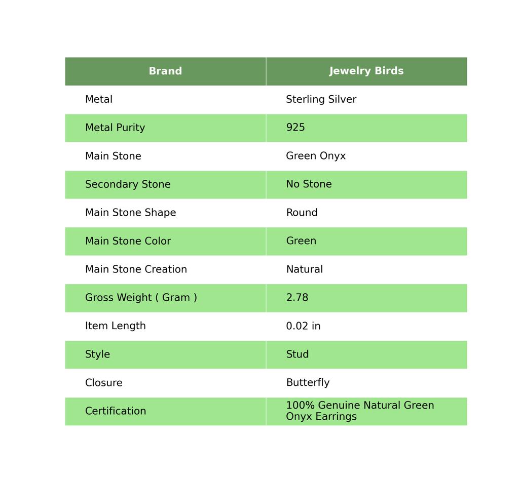 Green Onyx Gemstone 925 Silver Butterfly Stud Post Sisters Gift Earrings Jewelry EE-150-19