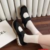IPPEUM Mary Janes Shoes Round Toe 2025 New Women Flat Shoe Black Red Ballet Sneakers