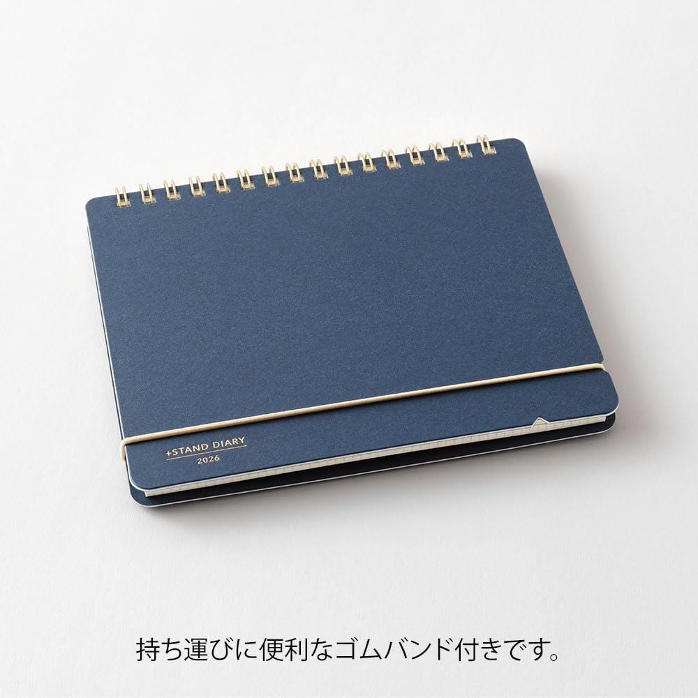 Midori Plus Stand Diary, 2026, B6, Monthly, Navy Blue, 22395006 (Starts January 2025)