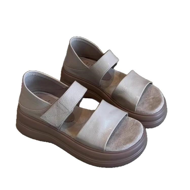 Retro Style~ Platform Sandals for Women's Summer Wear Casual Sandals To Increase the Height with Skirts, Mother Soft-soled Platform Sandals for Women