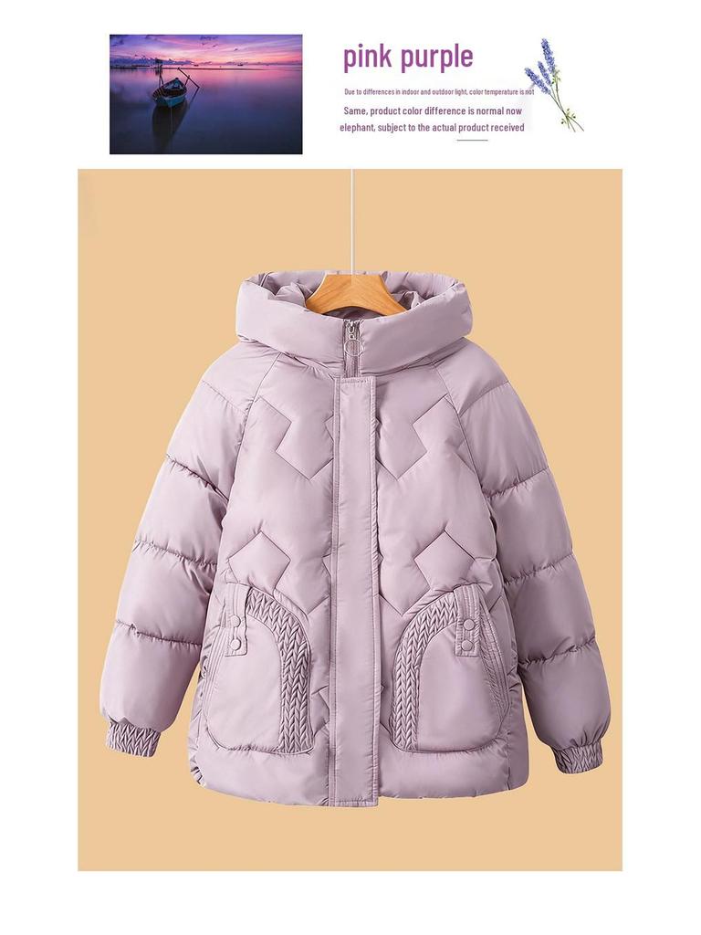 Mom's Winter Hooded Cotton Jacket for Middle-Aged and Elderly Women - Plus Velvet, Thickened, Warm, Ideal for 50+.