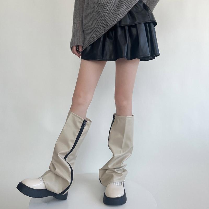 Scaldamuscoli Al Ginocchio da Donna Leggings Caviglia Alta Benda Ginocchio Alto Stivale Tubo Lungo Calze Lunghe Manica per Gamba Copri Polpaccio