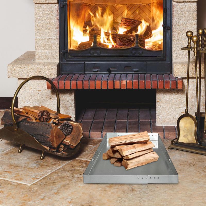 Fireplace Ash Tray Pan Ember Holder Steel With Screw Pack Rust-Resistant Home Fire Place Accessories Adjustable Collection Tool