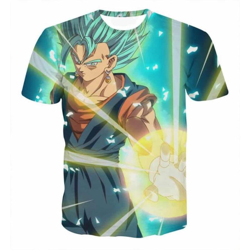 Japanese Anime Dragon Ball Z 3d Print Vegito Blue Super Saiyan Big Bang Flash T-Shirt Fashion Kids