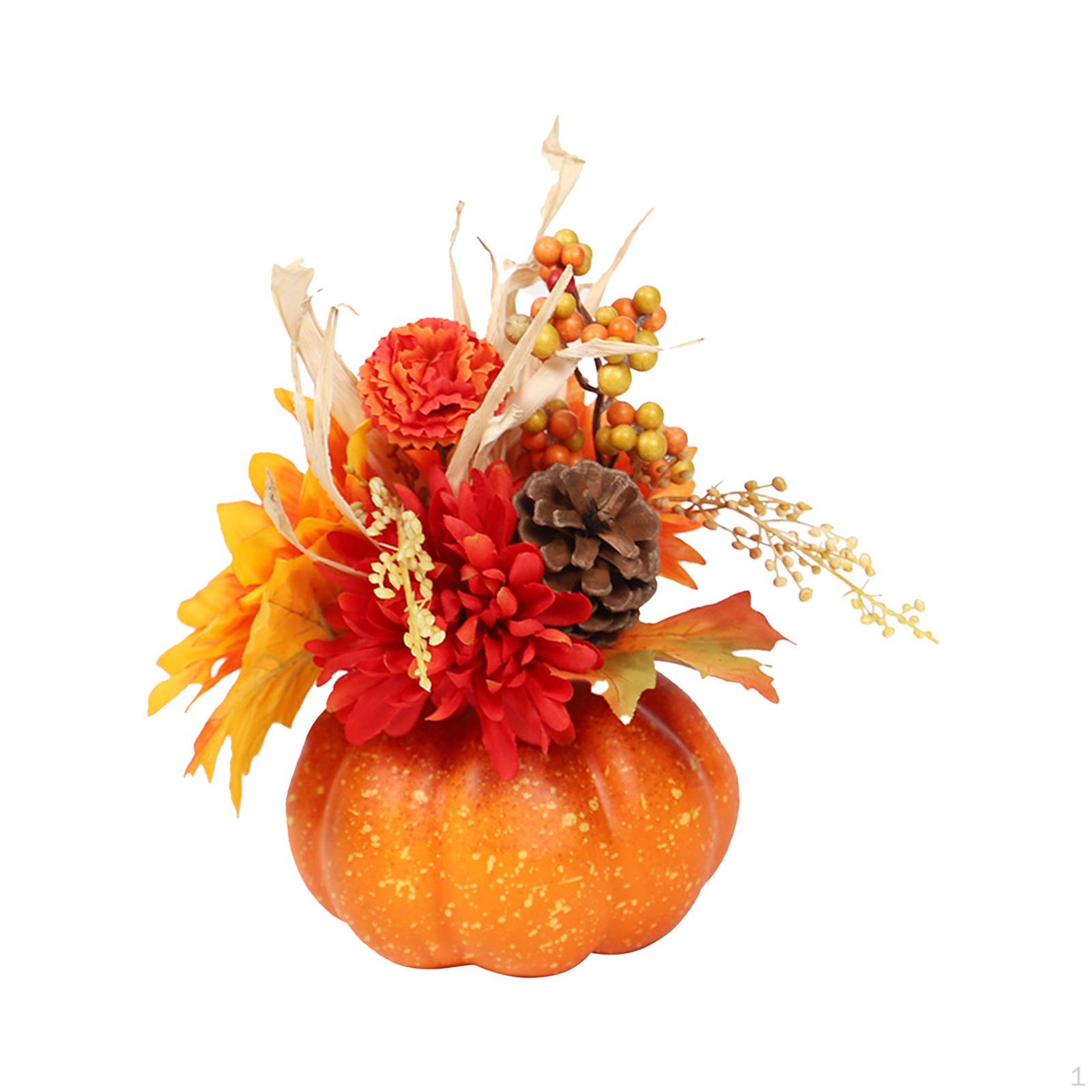 Artificial Fake Pumpkins Model Thanksgiving Decoration Foam for Home Shelf Porch Orange 22cmx20cm