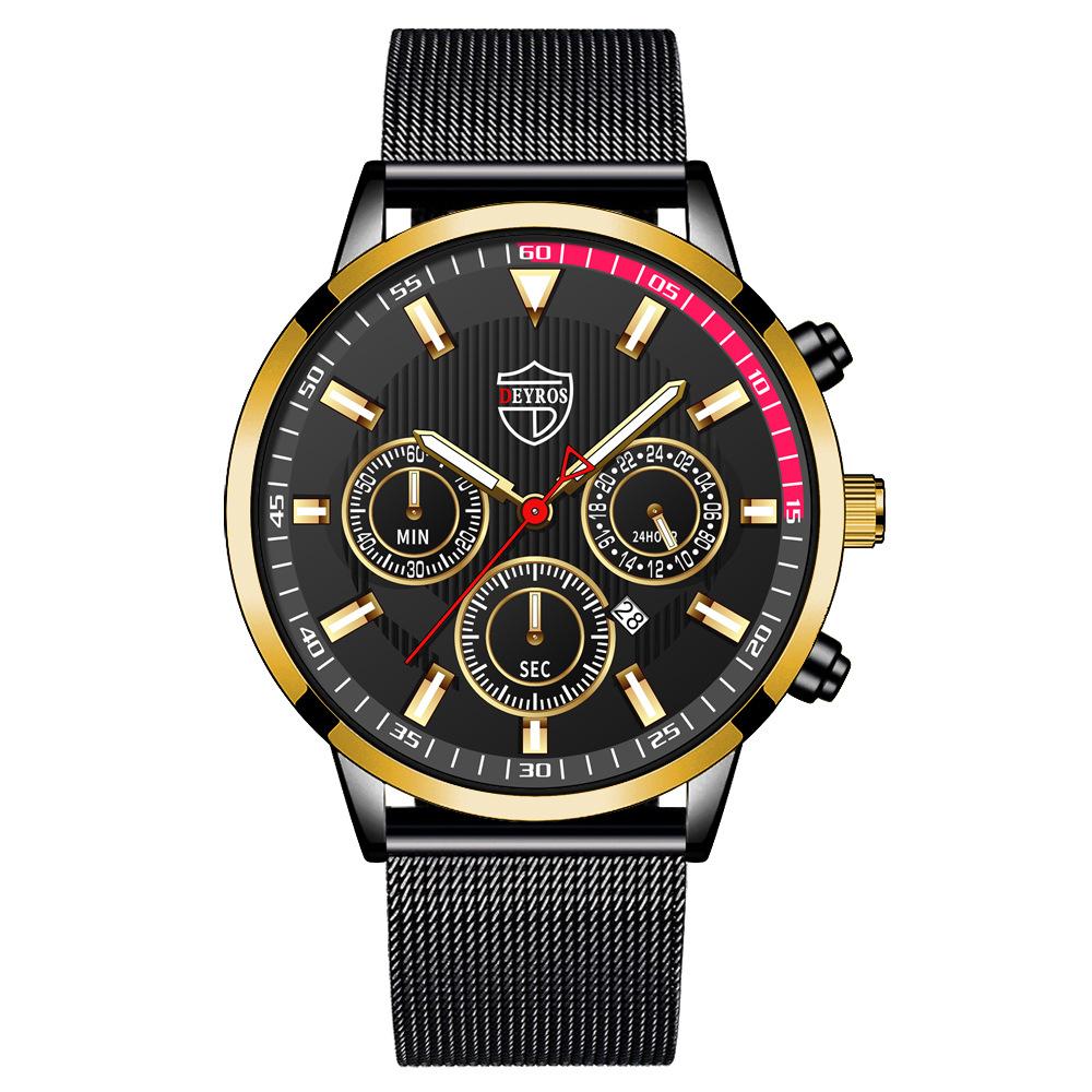 Milan Mesh Belt Watch Men'S Trend Fashion Calendar Luminous Quartz Watch