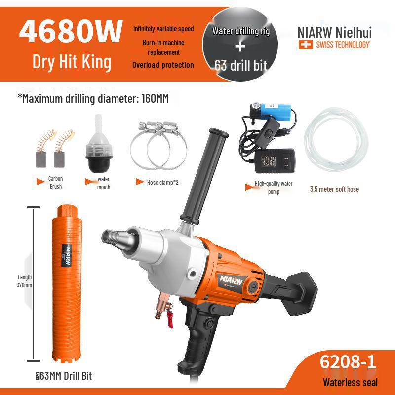 Nairhui High-Power Handheld Water Drill for Concrete and Air Conditioner Holes