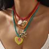 Fashion Summer Vacation Colorful Rope Dopamine Heart Sun Small Daisy Pendant Necklace Casual Elegant Jewelry For Women