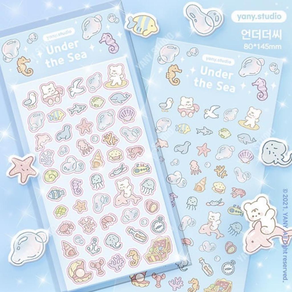 Korean Cute Cartoon Rabbit & Bear Stickers - Korean Style Guka Diary DIY Decorative Decals