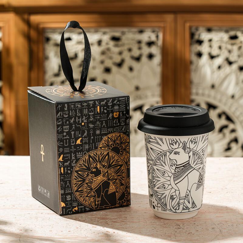 300ml White Ceramic Coffee Mug with Lid