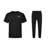 Minimalist Slim Fit Daily Street Round Neck Pullover Short Sleeve Quick Dry Cool Lightweight Long Pants Casual Sports Suit AHST347-1+AYKS419-1