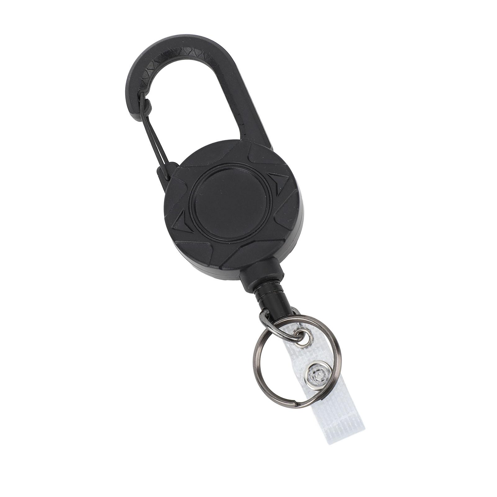 Retractable Keychain Stainless Steel Wire and ABS Magnetic Good Load Bearing 1mm Thick Multitool Buckle Badge Holder