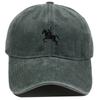 Men'S Washed Cotton Baseball Cap With Ride A Horse Embroidery Dad Hat Sport Golf Cap Sun Hat For Men Uv Blocking Bungee Hat