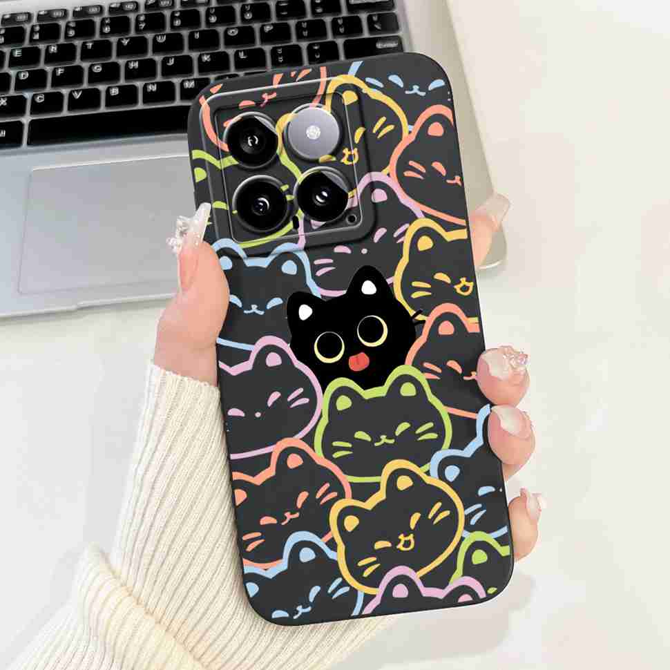 Cover For Xiaomi 14 Case Silicone Shockproof Soft Camera Protective Pattern Matte For Xiaomi 14 Mi14 Xiaomi14 5G 2023 Cases