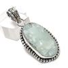 Natural Aquamarine Rough Gemstone 925 Sterling Silver Jewelry Pendant 1.77" T4p25