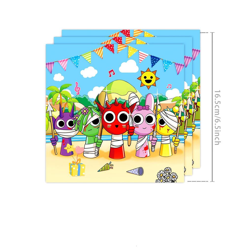 Tag Theme Birthday Party Decoration Game Flag Cake Insert Spiral Arrangement