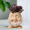 Resin Crafts Muggle Face Flower Pot Funny Planter Pot Creative Plant Pot  For Indoor Outdoor Plant