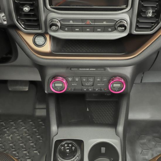 2pcs Pink Car Air Condition Switch Knob Trim Ring For Ford Bronco Sport +