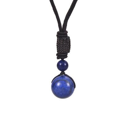 Necklace for Natural Stone Protection from for Two Lapis Braided Good Good Gift Men, String, Simple, Necklace, Evil, Women, Blue, Pendant,
