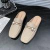 Baotou Half Slippers Women's Summer Wear Spring 2025 New Lazy Muller Square Head Flat Single Shoes Half Tray Shoes