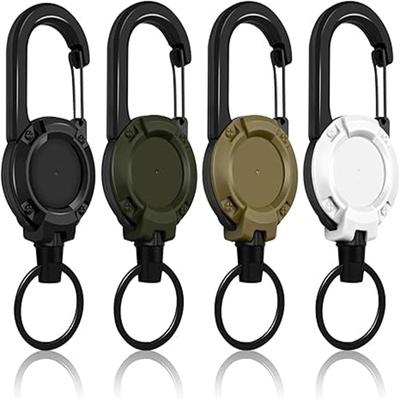Rucksack Schlüsselanhänger – Teleskopisches Stahlseil, -Verlust Armband, Easy-Pull Schnalle für Outdoor Angeln & Wandern